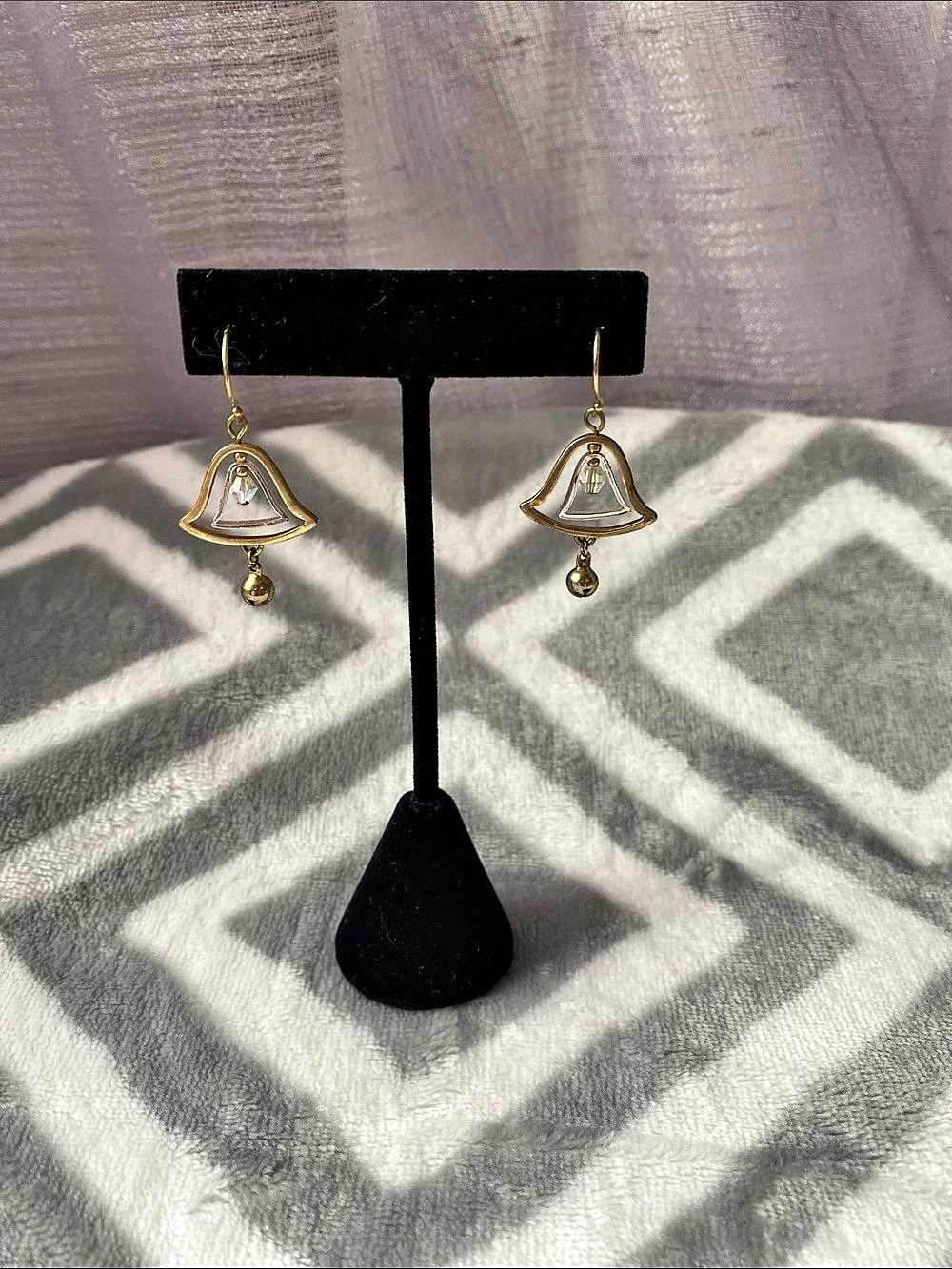 Gold & Silver Dangle Bell Earrings